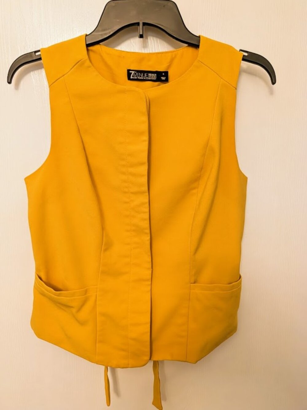 7th‎ Avenue New York & Company mustard yellow vest Size S